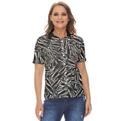 Monochrome Mirage Women s Short Sleeve Double Pocket Shirt