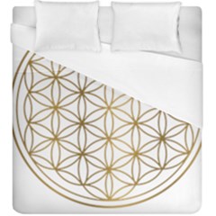 Gold Flower Of Life Sacred Geometry Duvet Cover (king Size)