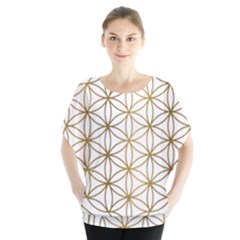 Gold Flower Of Life Sacred Geometry Batwing Chiffon Blouse