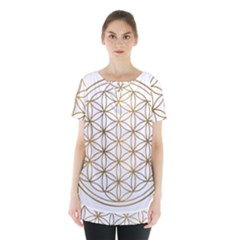 Gold Flower Of Life Sacred Geometry Skirt Hem Sports Top