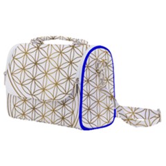 Gold Flower Of Life Sacred Geometry Satchel Shoulder Bag by Maspions