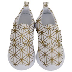 Gold Flower Of Life Sacred Geometry Kids  Velcro No Lace Shoes