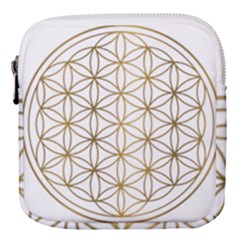 Gold Flower Of Life Sacred Geometry Mini Square Pouch