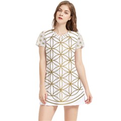 Gold Flower Of Life Sacred Geometry Women s Sports Skirt