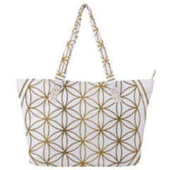 Gold Flower Of Life Sacred Geometry Full Print Shoulder Bag