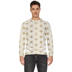 Gold Flower Of Life Sacred Geometry Men s Fleece Sweatshirt