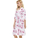 Fantasy Landscape Scene Sketchy Illustration Motif Pattern Wb Classy Knee Length Dress View3