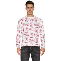 Fantasy Landscape Scene Sketchy Illustration Motif Pattern Wb Men s Fleece Sweatshirt