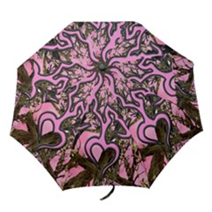 Pink Browning Deer Glitter Camo Folding Umbrellas by Maspions