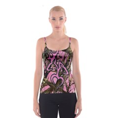 Pink Browning Deer Glitter Camo Spaghetti Strap Top