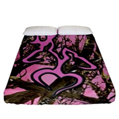 Pink Browning Deer Glitter Camo Fitted Sheet (california King Size) by Maspions