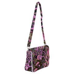 Pink Browning Deer Glitter Camo Shoulder Bag With Back Zipper by Maspions