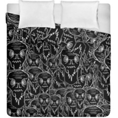 Old man monster motif black and white creepy pattern Duvet Cover Double Side (King Size)