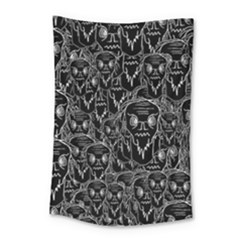 Old Man Monster Motif Black And White Creepy Pattern Small Tapestry by dflcprintsclothing