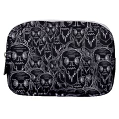 Old man monster motif black and white creepy pattern Make Up Pouch (Small)