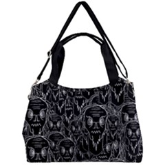 Old Man Monster Motif Black And White Creepy Pattern Double Compartment Shoulder Bag