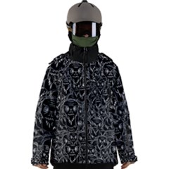 Old Man Monster Motif Black And White Creepy Pattern Men s Zip Ski And Snowboard Waterproof Breathable Jacket by dflcprintsclothing