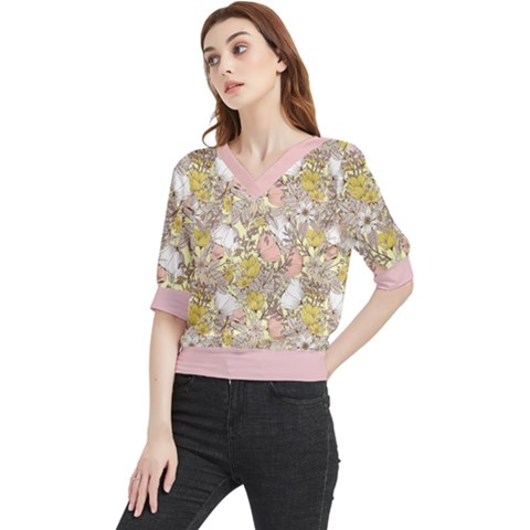 Flowers  Boho Quarter Sleeve Blouse by flowerland