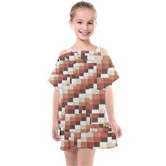 Chromaticmosaic Print Pattern Kids  One Piece Chiffon Dress by dflcprintsclothing