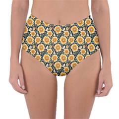 Flower 120424 Reversible High-Waist Bikini Bottoms