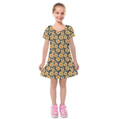 Flower 120424 Kids  Short Sleeve Velvet Dress