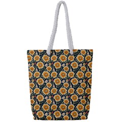 Flower 120424 Full Print Rope Handle Tote (Small)