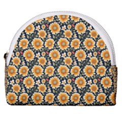 Flower 120424 Horseshoe Style Canvas Pouch