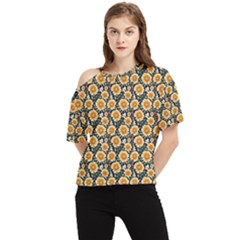 Flower 120424 One Shoulder Cut Out T-Shirt