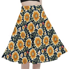 Flower 120424 A-Line Full Circle Midi Skirt With Pocket