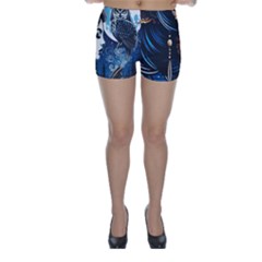 Steampunk Woman With Owl 2 Steampunk Woman With Owl Woman With Owl Strap Skinny Shorts