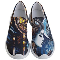 Steampunk Woman With Owl 2 Steampunk Woman With Owl Woman With Owl Strap Women s Lightweight Slip Ons by CKArtCreations