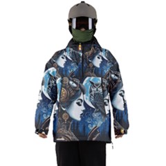 Steampunk Woman With Owl 2 Steampunk Woman With Owl Woman With Owl Strap Men s Ski And Snowboard Waterproof Breathable Jacket