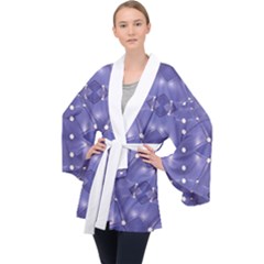 Couch Material Photo Manipulation Collage Pattern Long Sleeve Velvet Kimono 