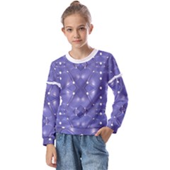 Couch Material Photo Manipulation Collage Pattern Kids  Long Sleeve T-shirt With Frill 