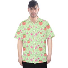 Leaf Blossom Peaches Men s Hawaiian Shirt