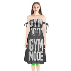 Gym Mode Shoulder Tie Bardot Midi Dress