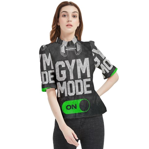 Gym Mode Frill Neck Blouse by Store67