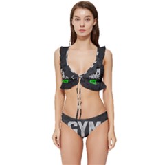 Gym Mode Low Cut Ruffle Edge Bikini Set by Store67