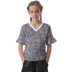 Intricashine Kids  V-neck Horn Sleeve Blouse by dflcprintsclothing