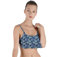 Blue Flowers 001 Layered Top Bikini Top  by DinkovaArt