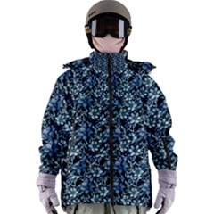 Blue Flowers 001 Women s Zip Ski And Snowboard Waterproof Breathable Jacket by DinkovaArt