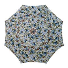 Blue Flowers Golf Umbrellas