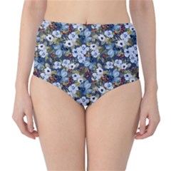 Blue Flowers 2 Classic High-waist Bikini Bottoms