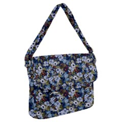 Blue Flowers 2 Buckle Messenger Bag