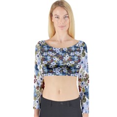 Blue Flowers Blue Flowers 2 Long Sleeve Crop Top