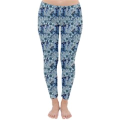 Blue Roses Classic Winter Leggings by DinkovaArt