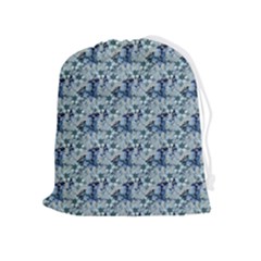 Blue Roses Drawstring Pouch (xl) by DinkovaArt