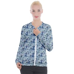 Blue Roses Casual Zip Up Jacket