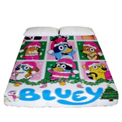 Bluey Christmas Fitted Sheet (california King Size)