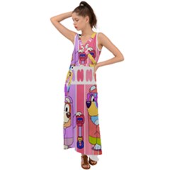 Grannies Bluey V-neck Chiffon Maxi Dress